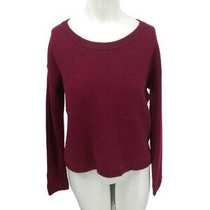 Lark & Ro 100% Cashmere Long Sleeve Sweater Size M Red Classic Lightweight